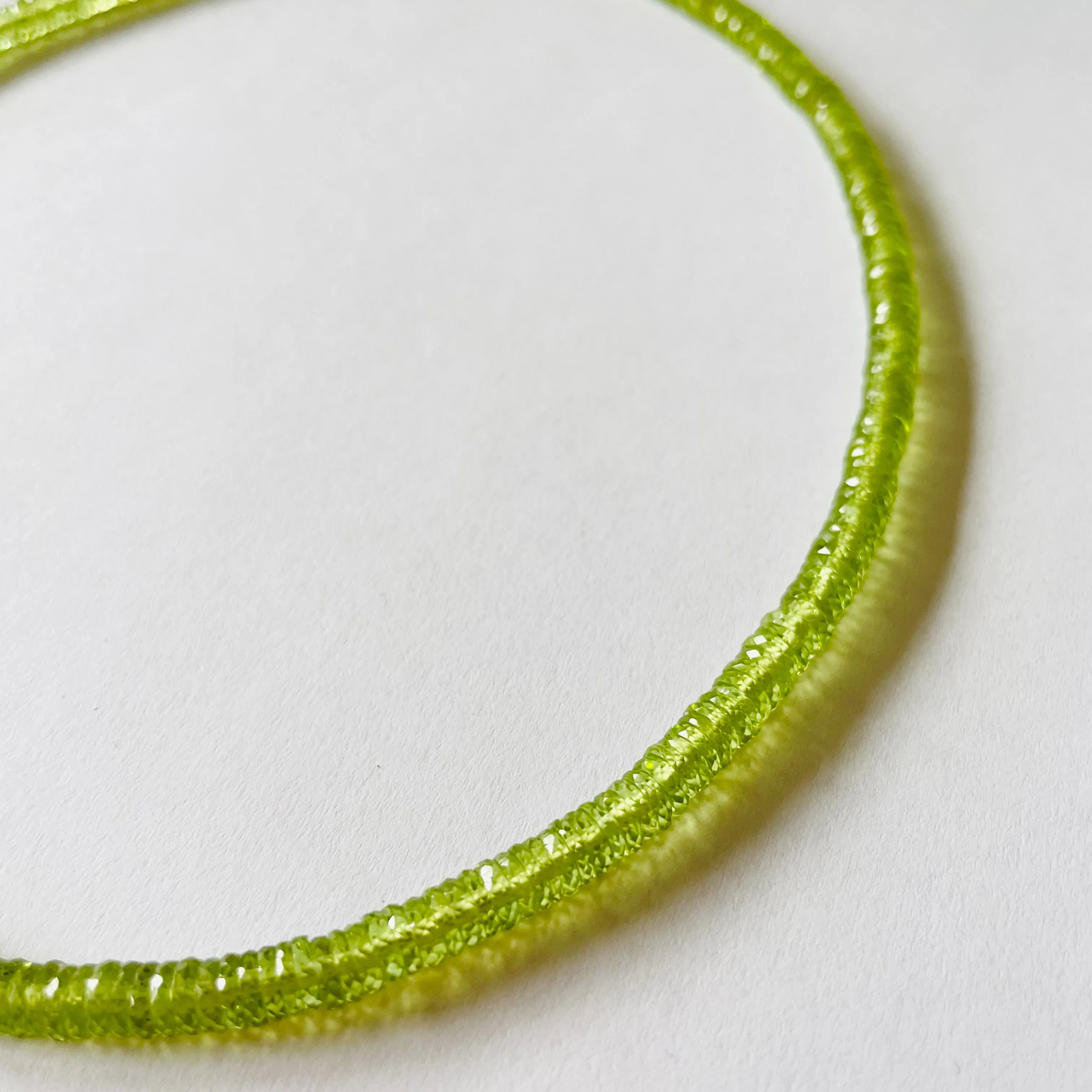 peridot heishi necklace