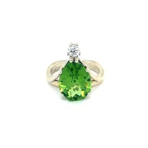 Peridot Ring Set in 14 Yellow Gold at Regard Jewelry in Austin, Texas
