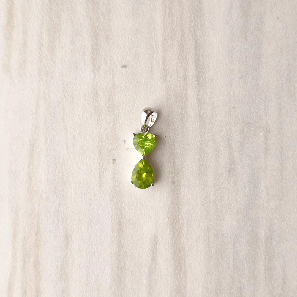 Peridot Silver Drop Pendant