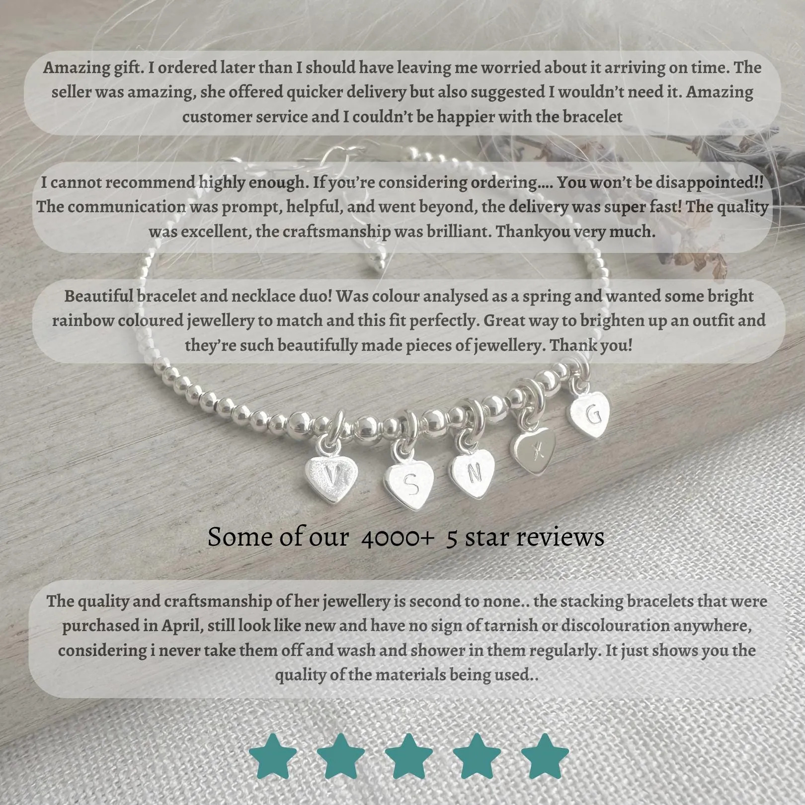 Personalised Tourmaline Bracelet, Dainty October Birthstone Jewellery in Sterling Silver