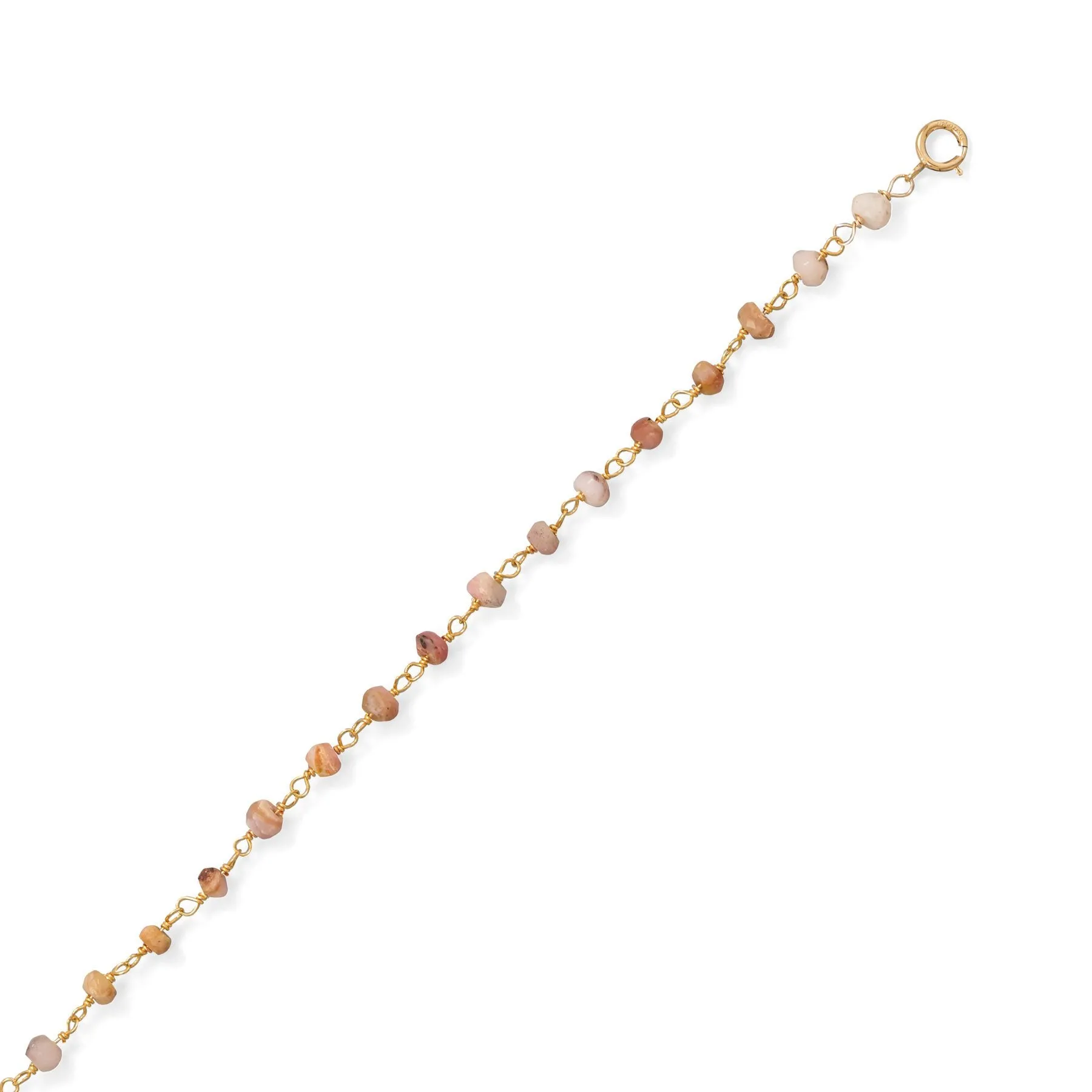 Pretty In Pink Opal 14 Karat Gold Filled Anklet
