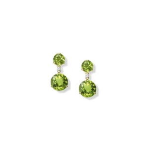 Rivière Double Earrings Yellow Gold - Peridot & Diamond