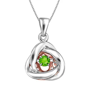 Silver and Rose Gold Peridot Luminance Pendant