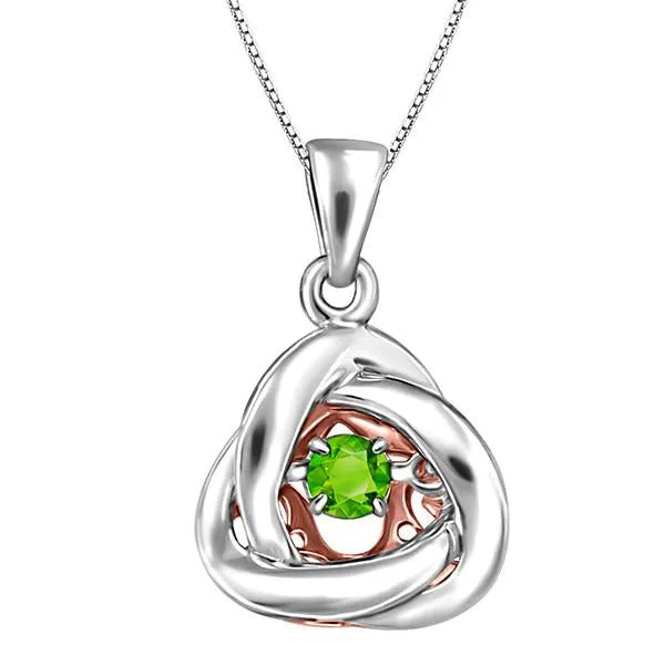 Silver and Rose Gold Peridot Luminance Pendant