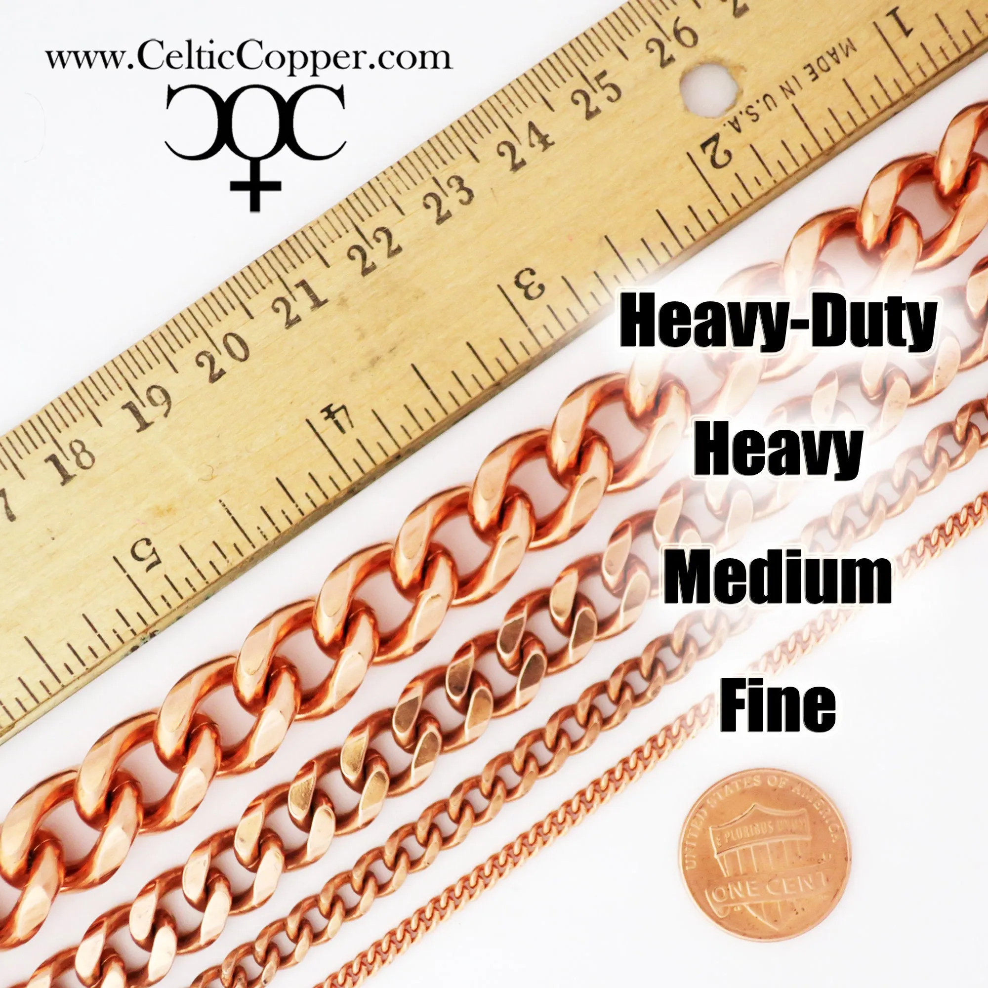 Solid Copper Curb Chain Anklet AC72 Adjustable 5mm Solid Copper Cuban Curb Ankle Chain