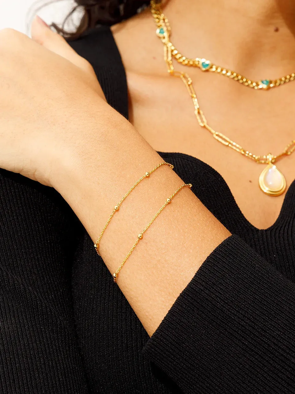 Spheres Double Chain Bracelet