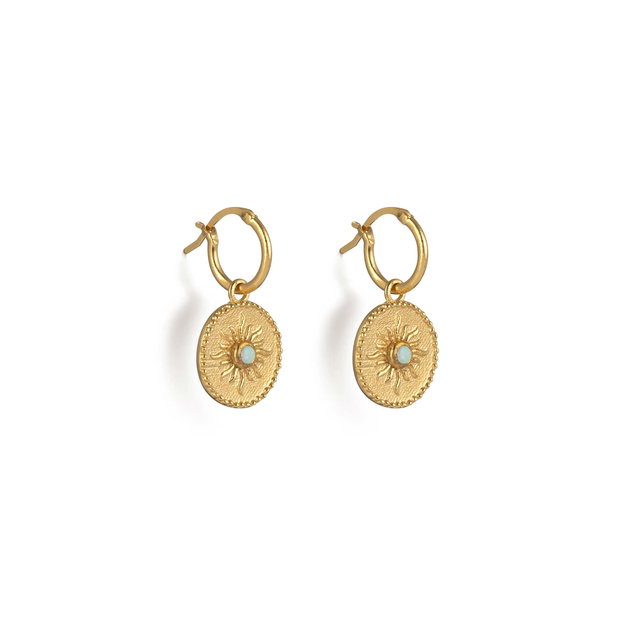 Summerdaze Opal Drop Hoop Earrings