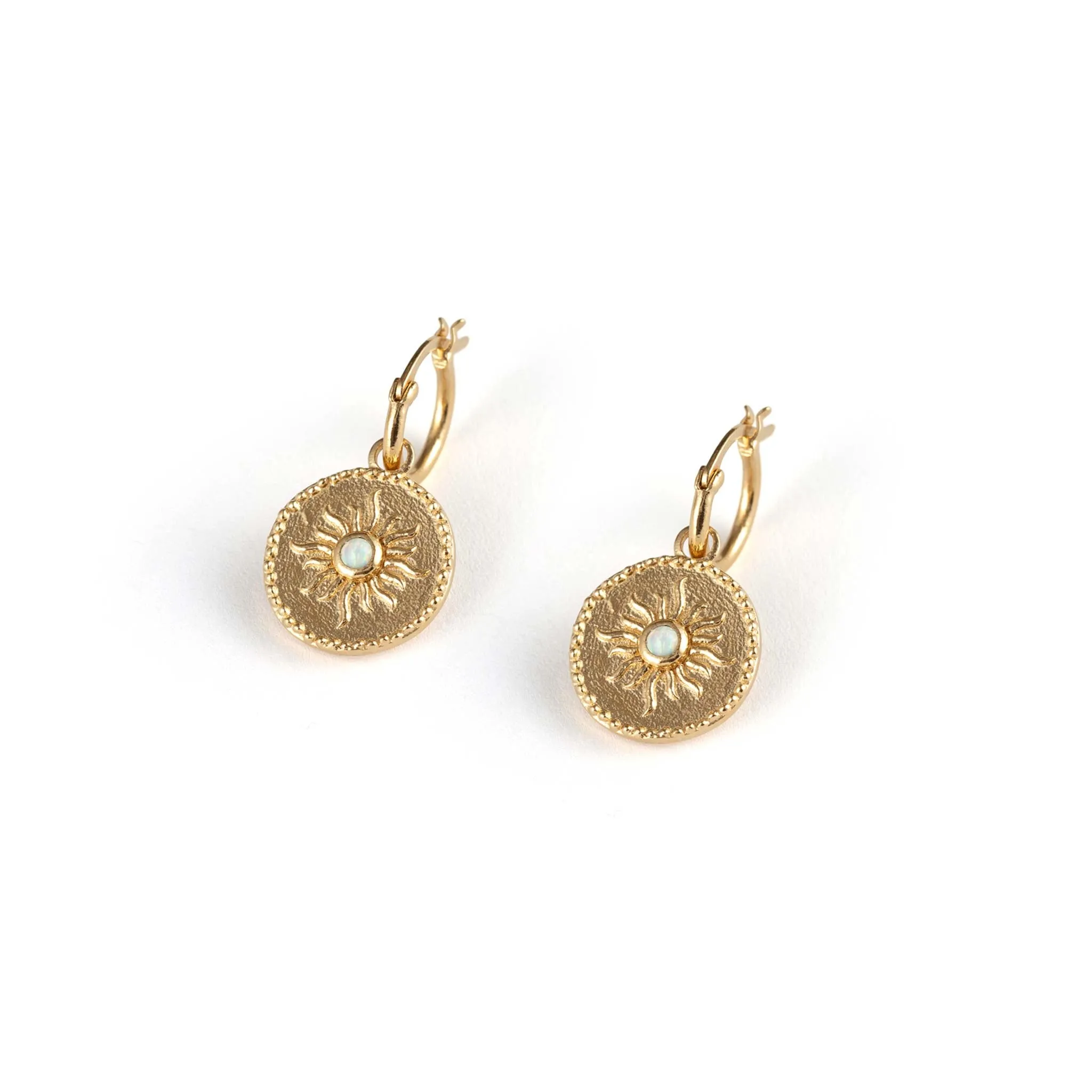 Summerdaze Opal Drop Hoop Earrings