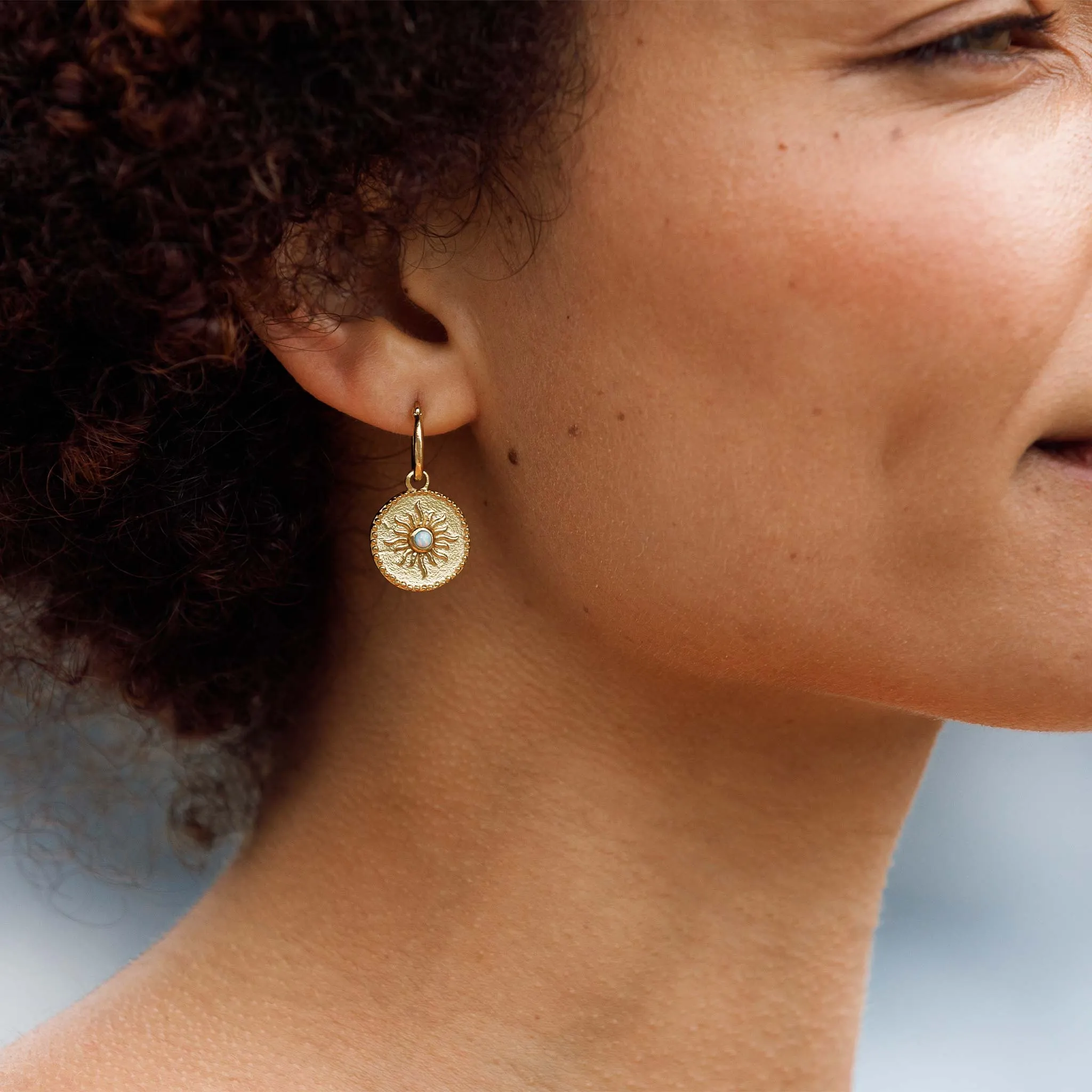 Summerdaze Opal Drop Hoop Earrings