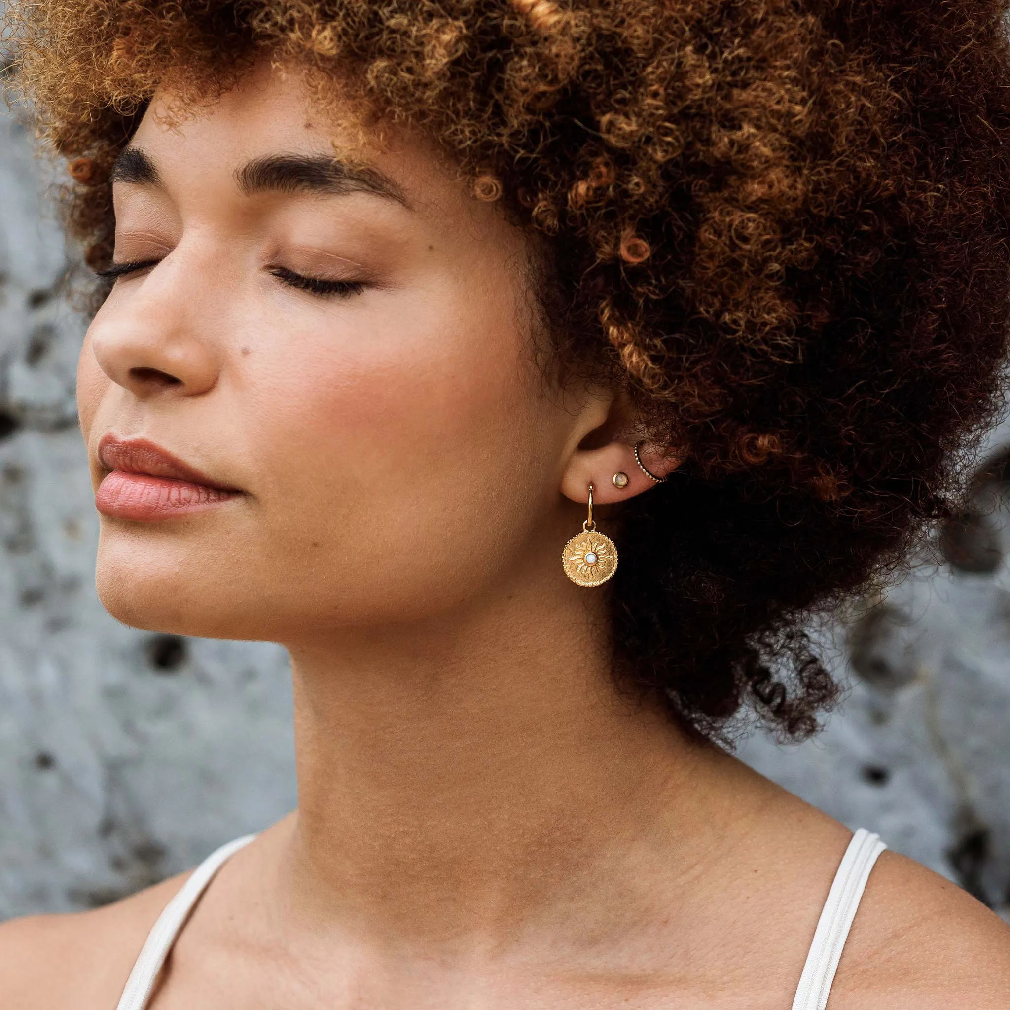 Summerdaze Opal Drop Hoop Earrings