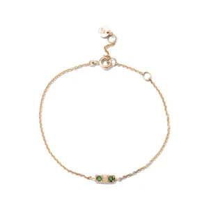 Tag Bracelet, Emerald, 9kt Yellow Gold