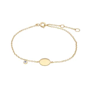 Tansanit Gravur Armband in Vergoldetem Sterling Silber
