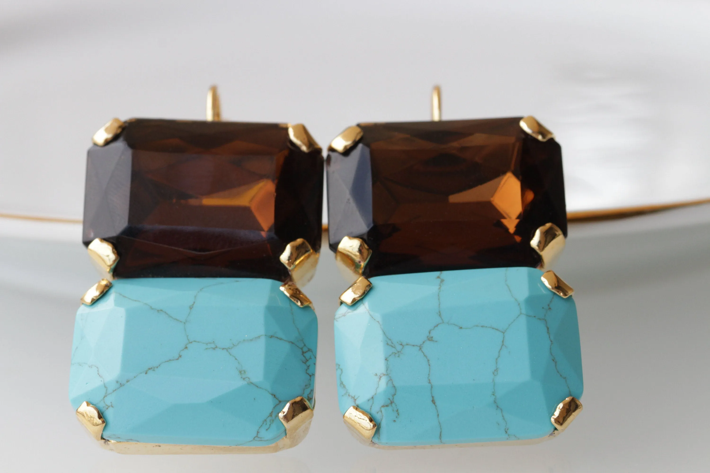 TURQUOISE BROWN EARRINGS