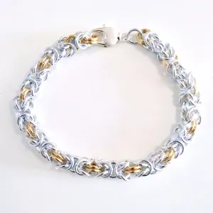 Two-Tone Byzantine Chain Maille Bracelet Kit