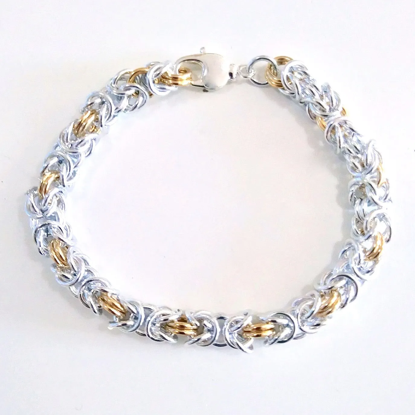 Two-Tone Byzantine Chain Maille Bracelet Kit