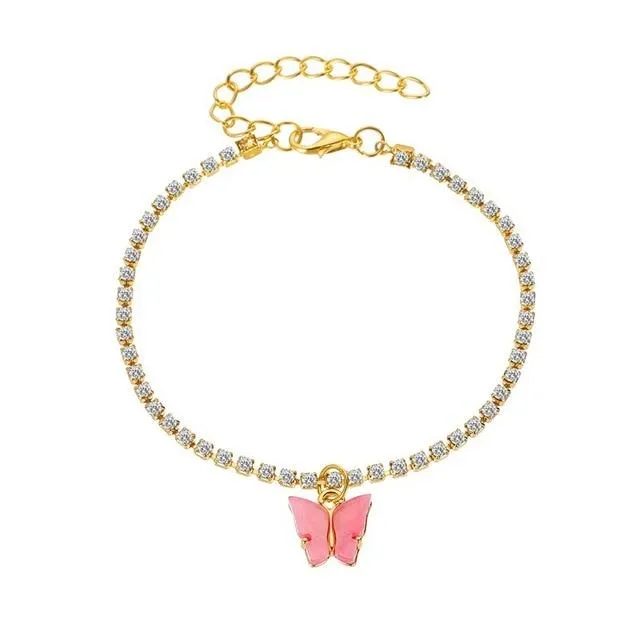 Women Anklet Fashion Butterfly Decor Ankle Charm Bracelet Beach Anklet Ankle Chain Jewelry